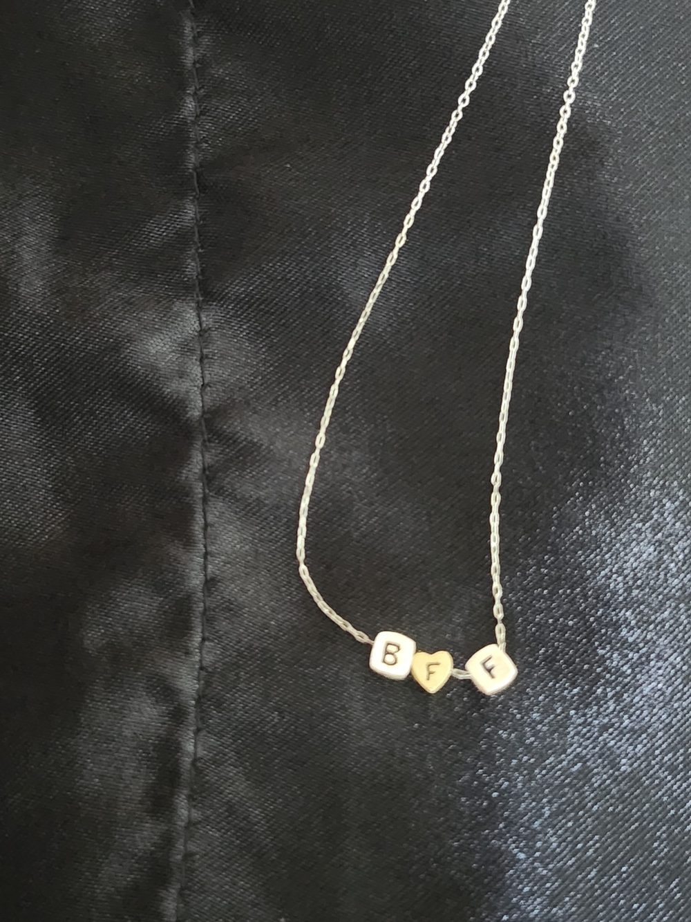BFF Heart & Letter Necklace in Gold